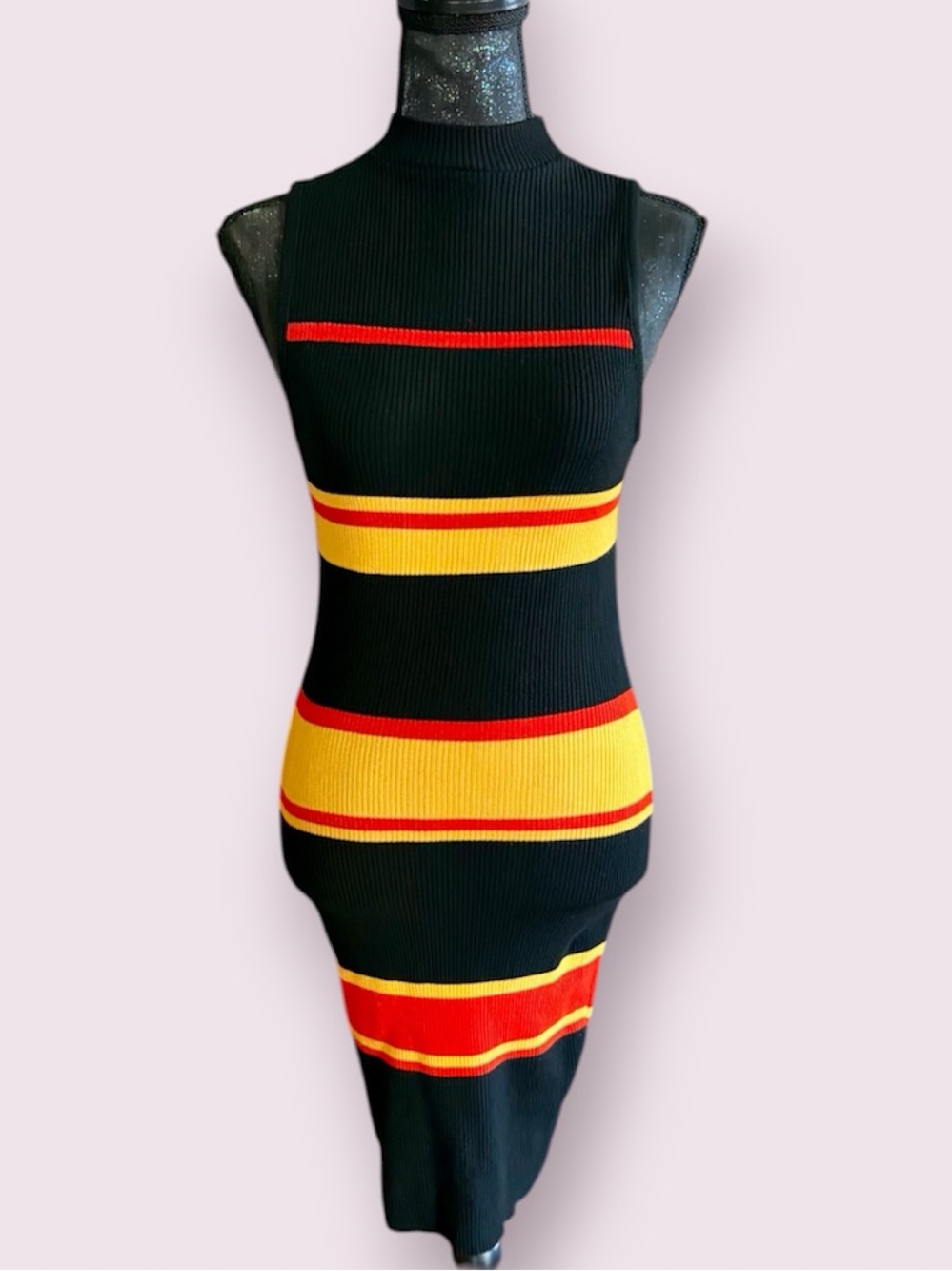 Windsor Striped Sleeveless Midi Sweater Dress